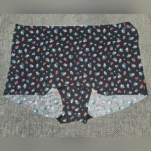NWT Victoria's Secret No-Show Boyshort/Boxer Floral Print Black Panties